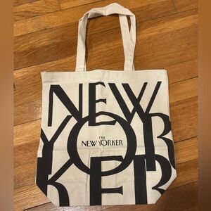The New Yorker Cream and Black Tote Bag